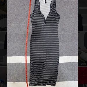 Windsor form fitting striped pencil dress.